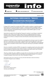 NATIONAL GRIEVANCES: “BRAVO RECOGNITION PROGRAM” 