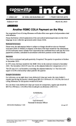 Another RSMC COLA Payment on the Way
