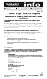 Labour College Certificate Program