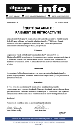 Équité salariale : Paiement de rétroactivité