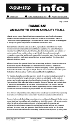 Ramadan! An Injury to One is an Injury to All