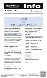 Update  to Life Insurance Booklet