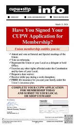 Have You Signed Your  CUPW Application for  Membership? 