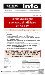 Avez-vous signé  une carte d’adhésion  au STTP?