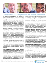 Le projet de loi C-27 : compromission des pensions canadiennes (Feuille de renseignements) 