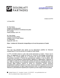 Avis juridique : Incidence du Partenariat transpacifique sur les services postaux au Canada