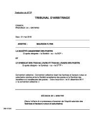 Texte intégral de la décision sur l’équité salariale des FFRS