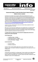 Environment Bulletin: Canada Post Pilots Electric Vehicle Charging Stations at Some Locations