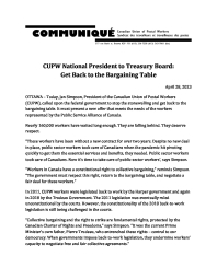 Press Release: PSAC Strike