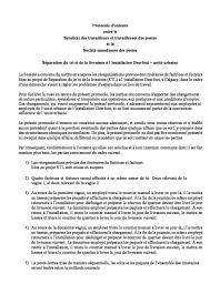 Protocole d’entente sur la séparation du tri et de la livraison – Deerfoot – unité urbaine
