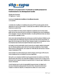 Mémoire sur le projet de loi C-12 présenté au Comité permanent de l’environnement et du développement durable 