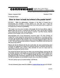 Door to door is back but where’s the postal bank?