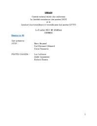 Réunion du Comité national mixte des uniformes (Le 21 mars 2017)