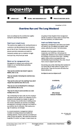 Overtime Ban and the Long Weekend