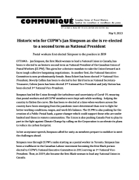 Historic win for CUPW’s Jan Simpson as she is re-elected to a second term as National President