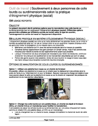 Soulèvement à deux personnes de colis lourds ou surdimensionnés selon la pratique d’éloignement physique (social)