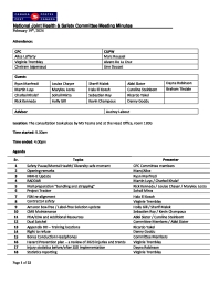 Minutes of the National Joint Health and Safety Committee (February 19th, 2024)