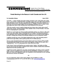 Postal Banking to the Rescue in both Canada and the U.S.