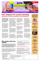 Poll: Support for postal banking - Opposition to postal privatization and deregulation (Perspective • August 2013)