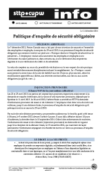 Politique d’enquête de sécurité obligatoire
