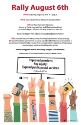 Rally for Pensions, Pay Equity and Public Postal Service – August 6